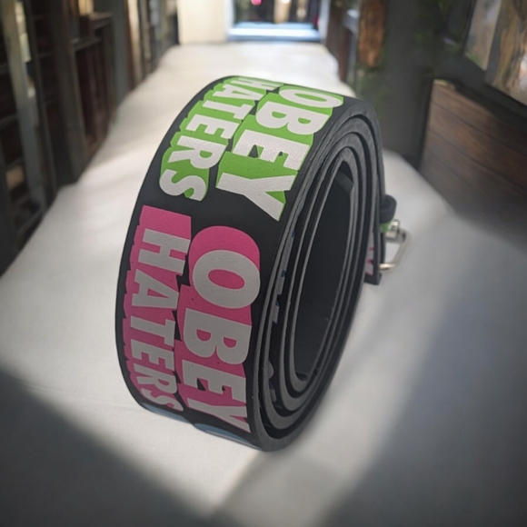Genuine Leather belt with "OBEY HATERS" - Picture 2 of 4